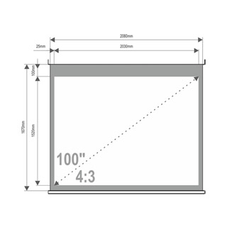 4WORLD Ekran projekcyjny na ścianę 203x152 (100'', 4:3) biały mat - 08141