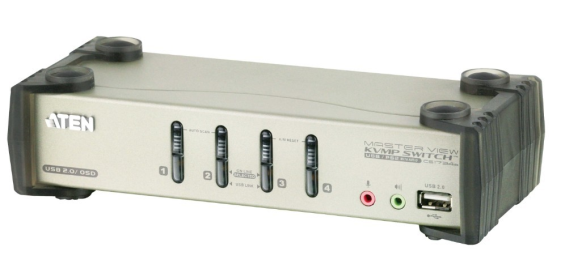 ATEN *4-Port PS/2-USB VGA/Aud KVMP Switch W/OSD  - CS1734B-AT-G
