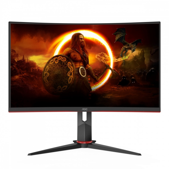 AOC Monitor CQ27G2S/BK 27 cali VA Curved 165Hz HDMIx2 DP  - CQ27G2S/BK