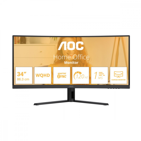 AOC Monitor 34 cale CU34B3E VA Curved 120Hz HDMI DP - CU34B3E