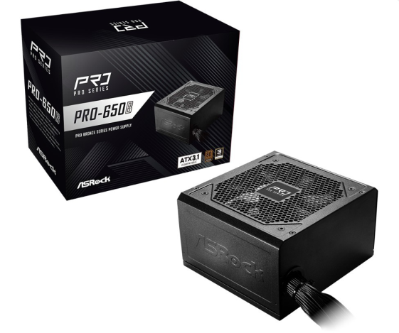 ASROCK Zasilacz PRO-650B 650W 80PLUS BRONZE NON MODULAR - PRO-650B