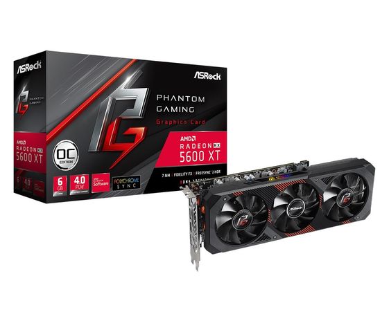 ASROCK Karta graficzna Radeon RX 5600 XT Phantom Gaming D3 6G OC 192bit GDDR6 3DP/HDMI - RX5600XT PGD3 6GO