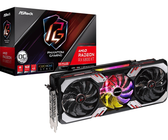 ASROCK Karta graficzna Radeon RX 6800 XT Phantom Gaming 16GB OC GDDR6 256bit - RX6800XT PG 16GO