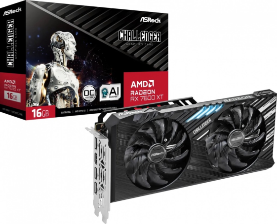 ASROCK Karta graficzna Radeon RX 7600 XT CHALLENGER 16G OC GDDR6 128bit - RX7600XT CL 16GO