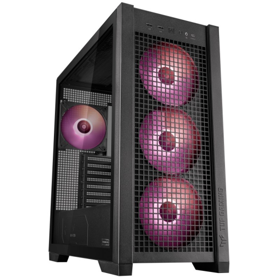 ASUS Obudowa TUF Gaming GT302 TG ARGB ATX czarna - 90DC00I0-B19000