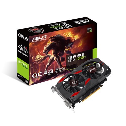 ASUS Karta graficzna GeForce GTX 1050 TI OC 4GB 128BIT DVI/HDMI/DP - CERBERUS-GTX1050TI-O4G