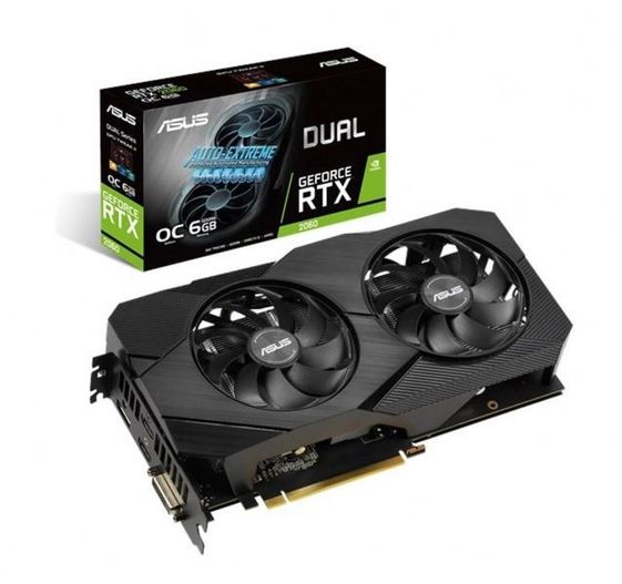 ASUS Karta graficzna GeForce RTX 2060 DUAL OC 6G EVO GDDR6 192BIT DP/HDMI*2/DVI-D - DUAL-RTX2060-O6G-EVO