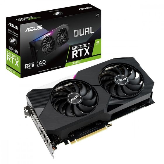 ASUS Karta graficzna RTX 3060 Ti Dual 8GB V2 GDDR6 256bit LHR 3DP/2HDMI  - DUAL-RTX3060TI-8G-V2