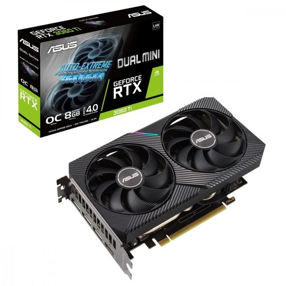 ASUS Karta graficzna RTX 3060 Ti Dual Mini OC 8GB GDDR6 256bit 3DP/HDMI  - DUAL-RTX3060TI-O8G-MINI-V2
