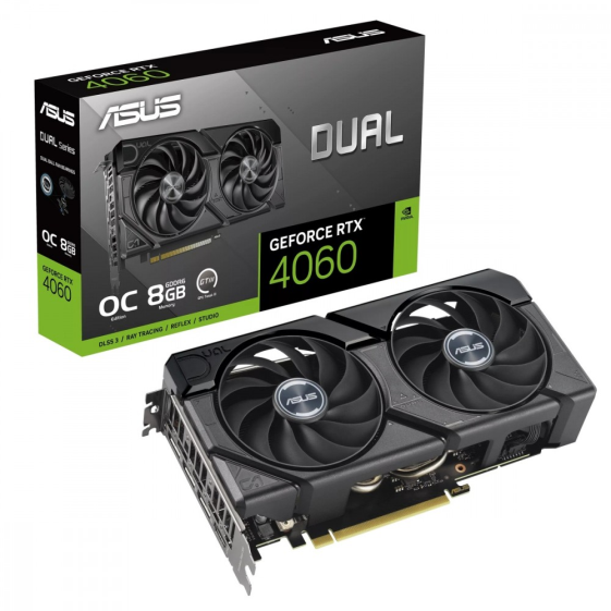 ASUS Karta graficzna GeForce RTX 4060 EVO OC 8GB GDDR6 128bit 3DP - DUAL-RTX4060-O8G-EVO