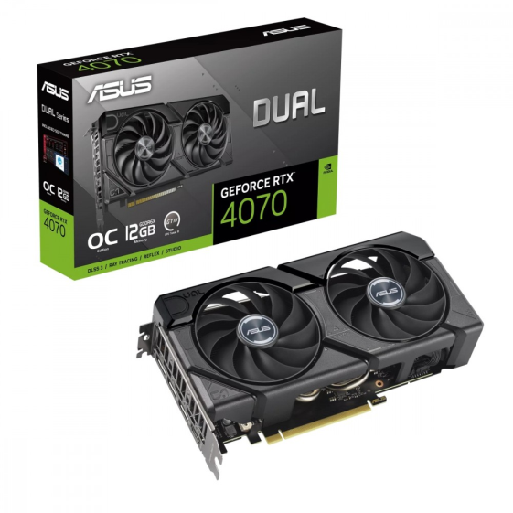 ASUS Karta graficzna GeForce RTX 4070 EVO OC 12 GB GDDRX6 192bit 3DP/HDMI - DUAL-RTX4070-O12G-EVO