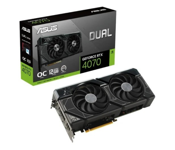 ASUS Karta graficzna GeForce RTX 4070 DUAL OC 12GB GDDRX6 192bit 3DP/HDMI - DUAL-RTX4070-O12G