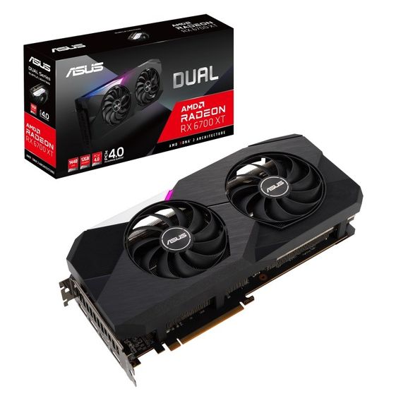 ASUS Karta graficzna RX 6700XT DUAL 12GB GDDR6 256bit 3DP/HDMI - DUAL-RX6700XT-12G