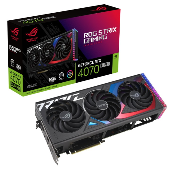 ASUS Karta graficzna GeForce RTX 4070 SUPER ROG STRI X 12G GDDRX6 192bit - ROG-STRIX-RTX4070S-12G-GAMING