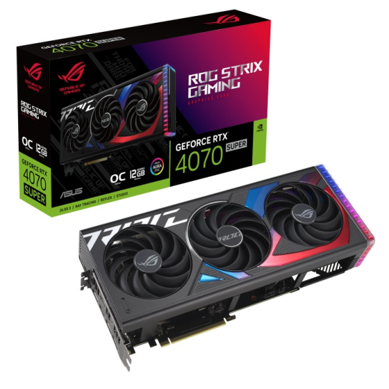 ASUS Karta graficzna GeForce RTX 4070 SUPER ROG STRI X 12G GDDRX6 192bit - ROG-STRIX-RTX4070S-O12G-GAMING