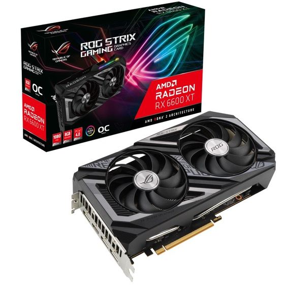 ASUS Karta graficzna RX 6600XT ROG STRIX OC 8GB GDDR6 128bit 3DP/HDMI  - ROG-STRIX-RX6600XT-O8G-GAMING