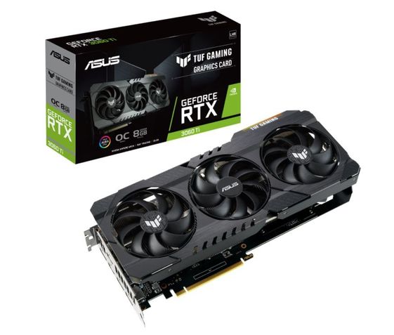 ASUS Karta graficzna GeForce RTX 3060 Ti TUF Gaming OC V2 8GB LHR GDDR6 256bit 3DP/2HDMI  - TUF-RTX3060TI-O8G-V2-GAMING