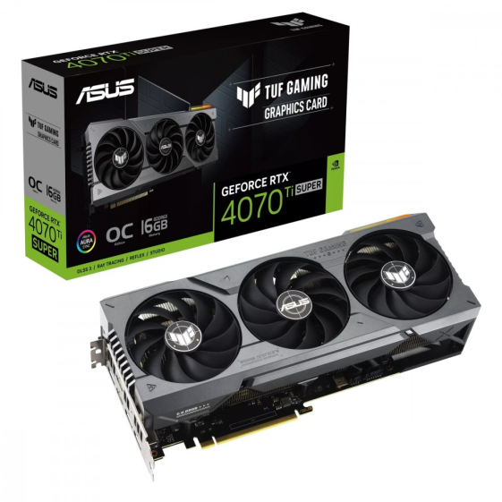 ASUS Karta graficzna GeForce RTX 4070 TI SUPER 16G TUF GAMING OC GDDRX6 256bit - TUF-RTX4070TIS-O16G-GAMING