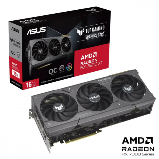 ASUS Karta graficzna RX 7600XT TUF GAMING OC 16GB GDDR6 128bit 3DP  - TUF-RX7600XT-O16G-GAMING