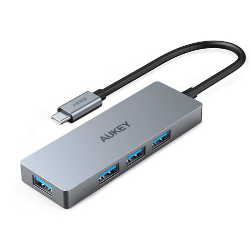 AUKEY Hub USB-C CB-C62 aluminiowy | Ultra Slim | 4w1 | 4xUSB 3.1 - CB-C62