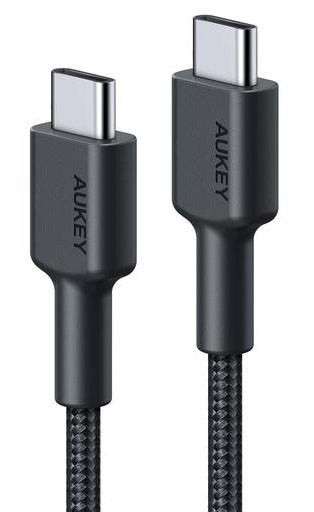 AUKEY CB-CC3 OEM nylonowy kabel Quick Charge USB C - USB C | 3m | 5Gbps | 60W PD | 20V - CB-CC3 OEM