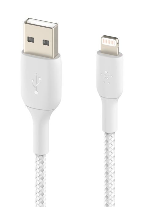 BELKIN Kabel Braided USB- Lightning 2m biały - CAA002bt2MWH