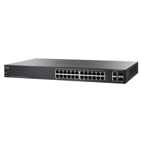 Cisco SG250-26HP-K9-EU lacza sieciowe Zarzadzany L2 Gigabit Ethernet (10/100/1000) Obsluga PoE Czarny - SG250-26HP-K9-EU