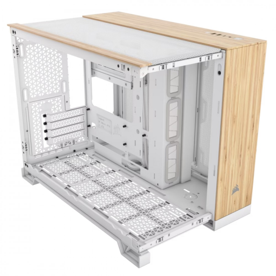 CORSAIR Obudowa 2500X mATX Mid Tower Biały/Bambus drewno  - CC-9011288-WW