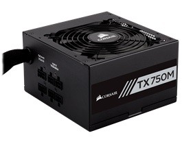 CORSAIR Zasilacz TX750M 750W 80+GOLD S.MODULAR ATX EU - CP-9020131-EU