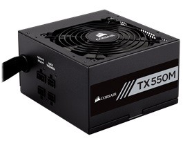 CORSAIR Zasilacz TX550M 550W 80+GOLD S.MODULAR ATX EU - CP-9020133-EU