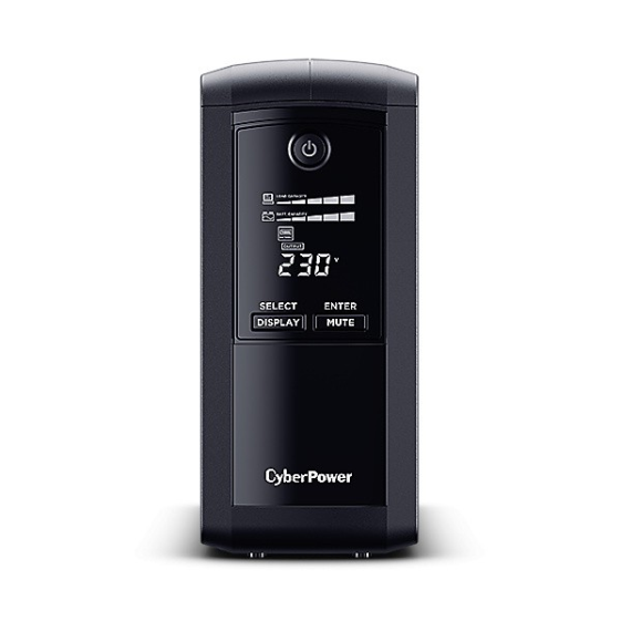 CYBERPOWER Zasilacz awaryjny VP700ELCD 700VA/390W, Symulowana fala sinusoidalna, AVR, USB, LCD, 4xSchuko - VP700ELCD