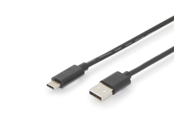 DIGITUS Kabel połączeniowy USB 2.0 HighSpeed Typ USB C/USB A M/M czarny 3m - AK-300148-030-S