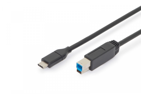 DIGITUS Kabel połączeniowy USB 3.0 SuperSpeed 5Gbps Typ USB C/B M/M Power Delivery czarny 1m - AK-300149-010-S
