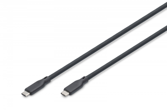 DIGITUS Kabel połączeniowy silikonowy USB-C-USB-C | USB 4 ver.2.0 80Gbps | 8K@60Hz | PD 3.1 240W| 1,0m | czarny - AK-300350-010-S
