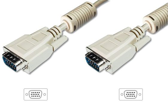DIGITUS Kabel połączeniowy VGA 1080p 60Hz FHD Typ DSUB15/DSUB15 M/M 5m Szary - AK-310103-050-E
