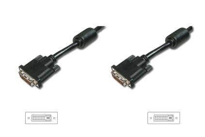 DIGITUS Kabel połączeniowy DVI-D DualLink WQXGA 30Hz HD Typ DVI-D (24+1)/DVI-D (24+1) M/M 5m Czarny  - AK-320101-050-S