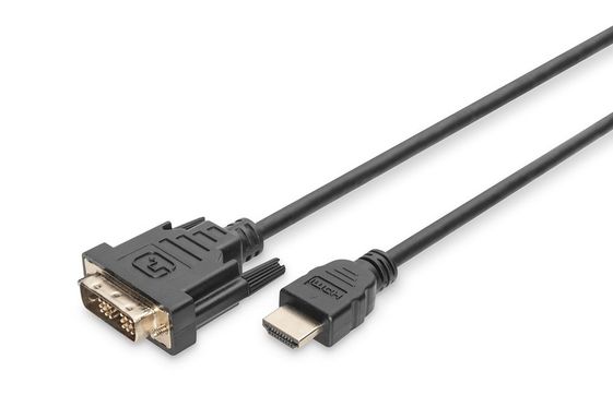 DIGITUS Kabel adapter HDMI Standard 1080p 60Hz FHD Typ HDMI A/DVI-D (18+1) M/M 5m Czarny  - AK-330300-050-S