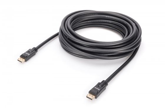 DIGITUS Kabel połączeniowy DisplayPort z zatrzaskami 4K 60Hz UHD Typ DP/DP M/M 10m Czarny  - AK-340105-100-S