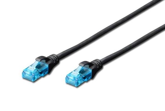 DIGITUS Patch cord U/UTP kat.5e PVC 0,25m Czarny  - DK-1512-0025/BL