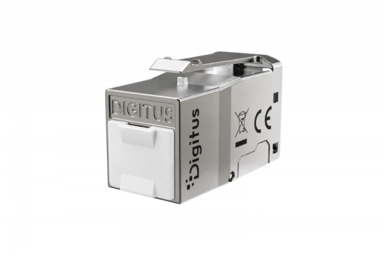 DIGITUS Moduł (gniazdo) Keystone RJ45 (8P8C) kat.6, STP ekranowany, beznarzędziowy, zaślepka przeciwpyłowa - DN-93623