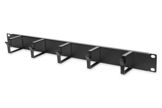 DIGITUS Organizer kablowy poziomy typu RING 19" 1U, 40x483x60mm, czarny  - DN-97602