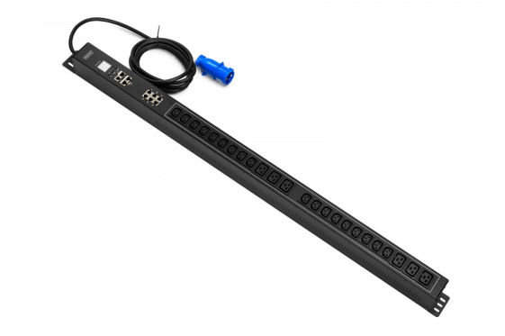 DIGITUS Listwa zasilająca SMART PDU, wtyk IEC 60309 16A/250V, gniazda 18xC13 10A/250V, 6xC19 16A/250V, 16A - DN-IP2-V3-18C13-6C19