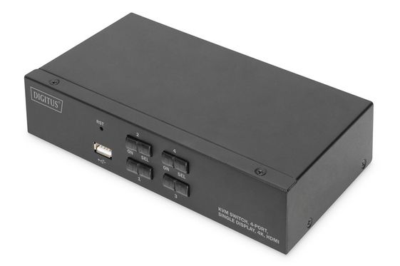 DIGITUS Przełącznik KVM 4 portowy HDMI, 4K 30Hz - DS-12880