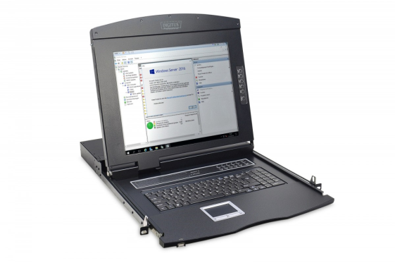 DIGITUS Konsola 17 LCD z touchpad bez KVM 1U klawiatura US - DS-72210-1US