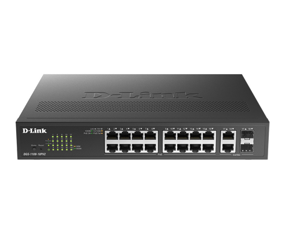 D-LINK Przełącznik Gigabitowy Smart Managed DGS-1100-18PV2 16 x 10/100/1000BASE-T PoE - DGS-1100-18PV2