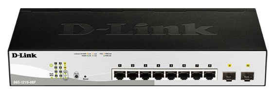 D-LINK Przełącznik DGS-1210-08P Switch 8GE PoE 2SFP  - DGS-1210-08P/E