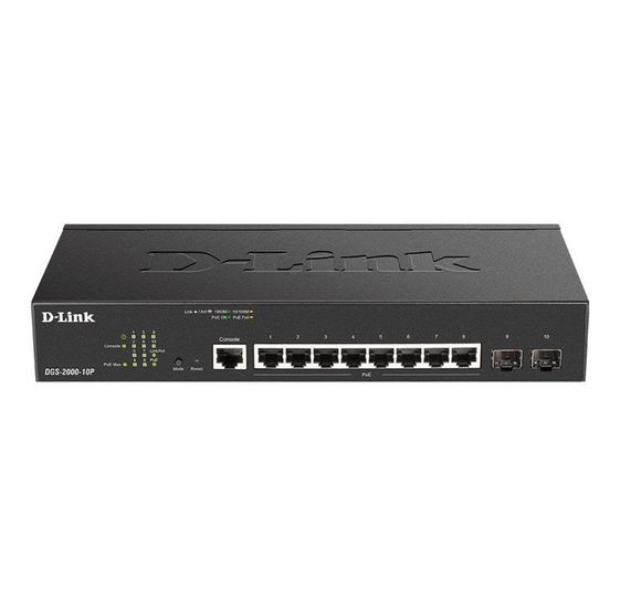 D-LINK Przełącznik DGS-2000-10P 8xGE PoE 2xSFP  - DGS-2000-10P