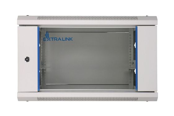 EXTRALINK Szafka wisząca rack 4U 600x600 szara szklane drzwi - EX.8543