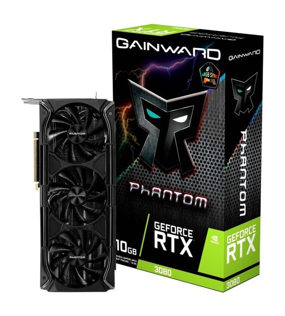 GAINWARD Karta graficzna RTX 3080 Phantom+ 10GB GDDR6X 320bit 3DP/HDMI LHR  - 471056224-2881