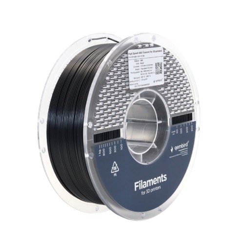 GEMBIRD Filament ABS High Speed, 1,75 mm, 1 kg, czarny - 3DP-ABS1.75HY-01-BK